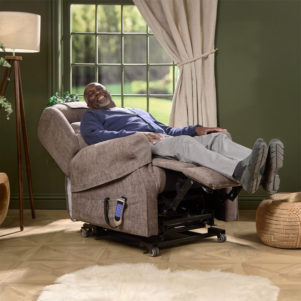 The Monteray Rise and Recline Chair in Flint Fully Reclined In Use View.jpg